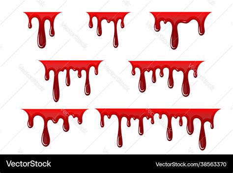 Blood Drip D Set Halloween Bloodstain Isolated Vector Image