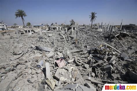 Foto Di Bom Terus Menerus Oleh Israel Gaza Nyaris Rata Dengan Tanah