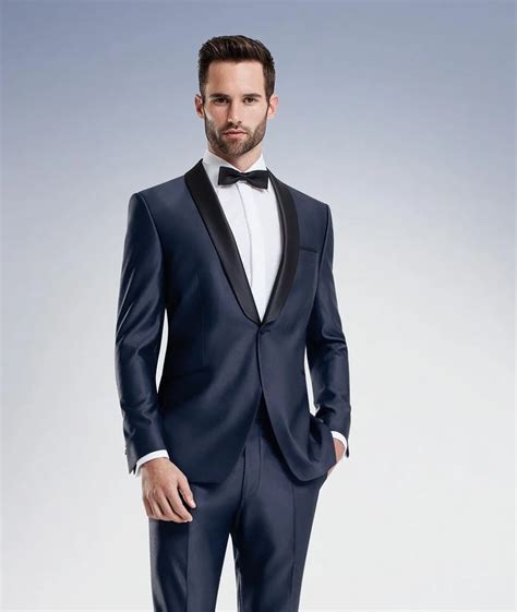 Midnight Blue Wedding Suits Mens Suit Slim Fit 2018 Groom Tuxedos Groomsmen Suit Jacket Pants