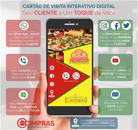 Cartão de Visita Interativo Digital Pizzaria Elo7