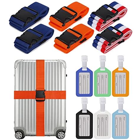 Lot De Sangles De Bagage Et Tiquettes Pour Valise Ceinture De