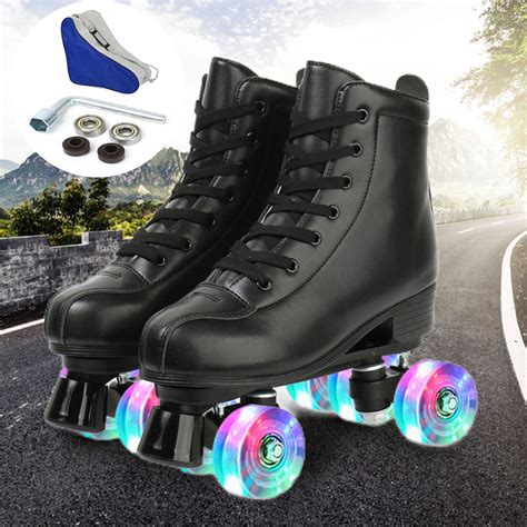 YYW Black Quad Roller Skates For Adult Classic High Top Design 4