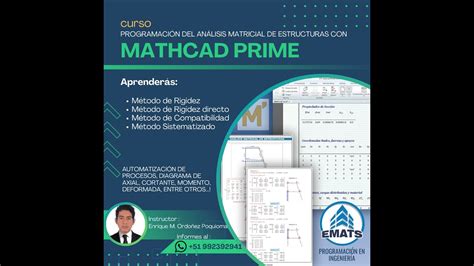 Programación Del Análisis Matricial De Estructuras En Mathcad Prime Youtube