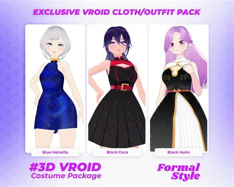 Vroid Clothing Pack Vroid Elegance Costume Digital Wear Avatar