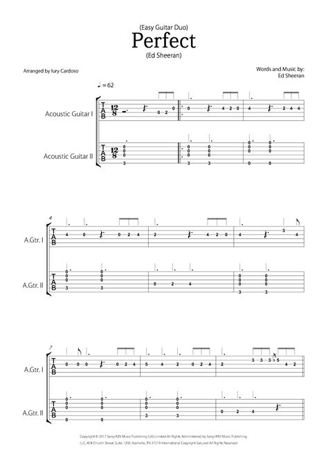 Perfect Arr Iury Cardoso By Ed Sheeran Sheet Music For Guitar