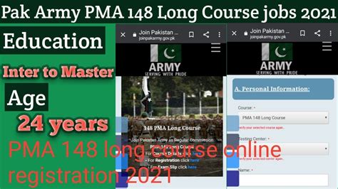 How To Apply Fill Pak Army PMA 148 Long Course Online Registration Form