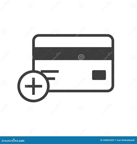 Credit Card Icon With A Plus Sign Stock Vector Illustration Of