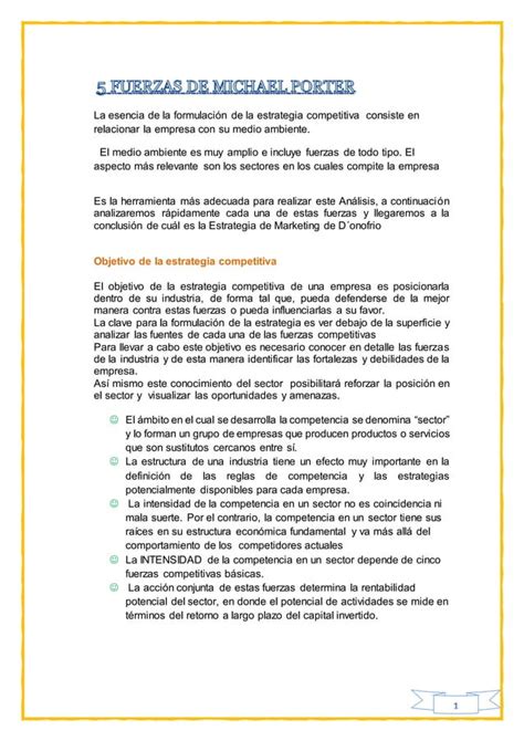 5 Fuerzas De Porter En La Empresa Donofrio Pdf Descarga Gratuita