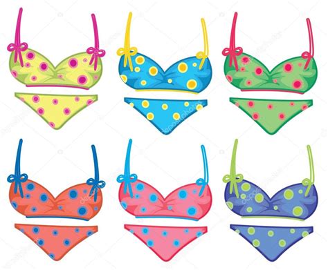 Colorful Dotted Bikinis — Stock Vector © Interactimages 43544933