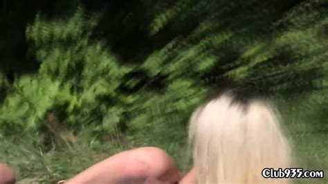 Blonde Russian Teen Takes A Big Cock Outdoors