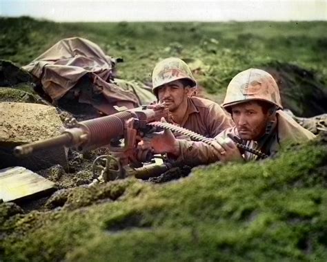 Us Marines Utilize A Captured Nambu Machine Gun During The Battle Of Iwo Jima 1945 1600x1280