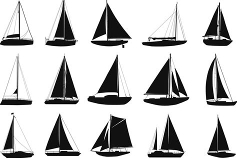 Sailing Yacht Boat Ship Silhouettes 11816434 Vector Art At Vecteezy