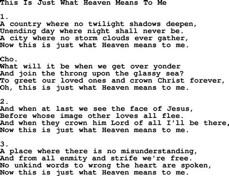 This Is Just What Heaven Means To Me Apostolic And Pentecostal Hymns And Songs Lyrics And Pdf