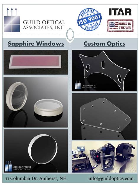 Custom USA Manufactured Sapphire Windows Guild Optical Associates