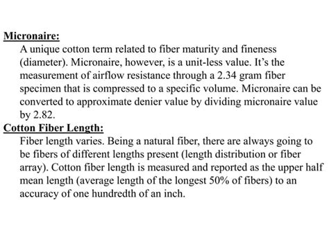 Cotton Fiber Properties