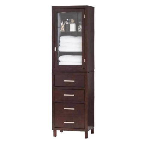 Tall Bathroom Storage Cabinet Espresso Rispa