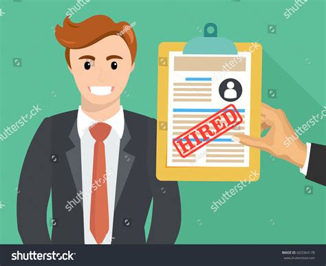 Boss Hand Hold Accepted Resume Hired Stock Vector Royalty Free