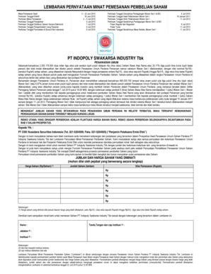 Fillable Online ISI Bookbuilding Form Indonesia Fax Email Print