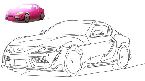 How To Create Digital Drawing Toyota Supra 2 0l Turbo 2020 Illustrator Youtube