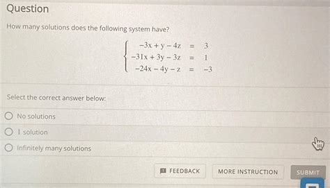 Solved Questionhow Many Solutions Does The Following System