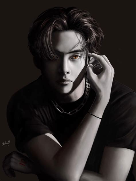 Bts Kim Taehyung Gq Portrait By Tkh Arts On Deviantart