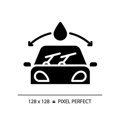 D P Xel Perfecto Glifo Estilo Coche Parabrisas Icono Aislado Vector