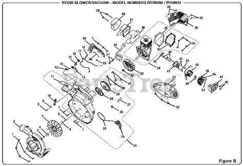 Ryobi RY 09550 - Ryobi Blower Vacuum Figure B Parts Lookup with ...