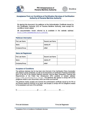 Fillable Online Gob PKI Infraestructure Of Panama Maritime