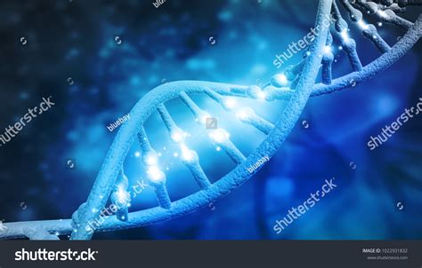 Dna Molecules On Blue Background 3d Stock Illustration 1022931832