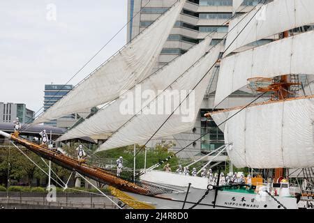 Nippon Maru Former Training Ship At Yokohama Waterfront Japan Stock