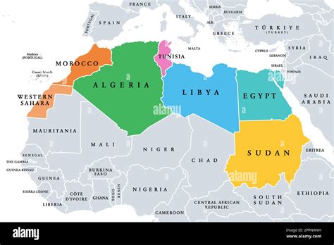 Political Map Of Northern Africa - Allina Madeline