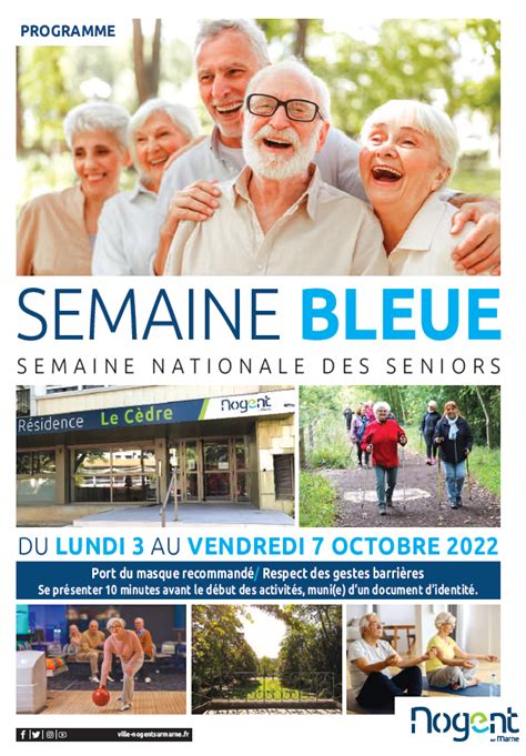 Semaine bleue 2022 un programme riche et diversifié Ville de Nogent