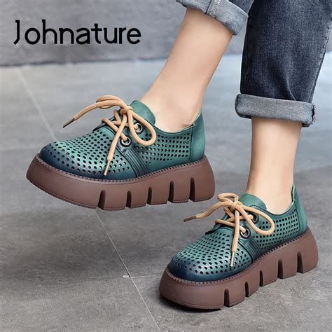 K P Billigt Online Johnature Spring Summer Shoes Women Sandals Genuine