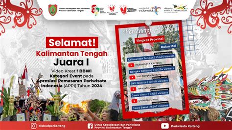 Disbudpar Prov Kalteng Raih Peringkat Apresiasi Pemasaran Pariwisata