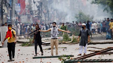 Bangladesh Pm Sheikh Hasina Leaves For Safer Place As Thousands March