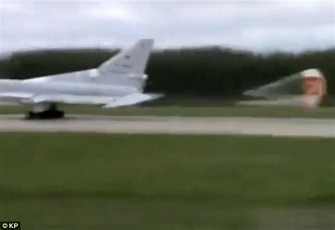 Russian Fighter Jet In Dramatic Crash After Take Off Fail Daily Mail