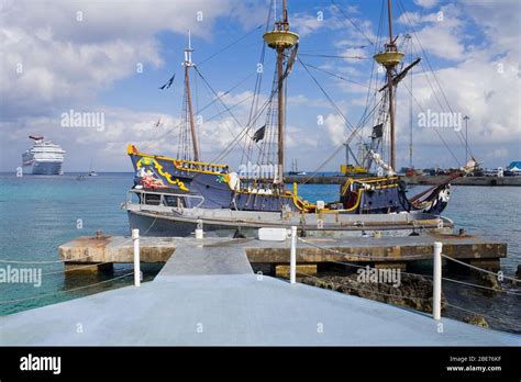 Pirate Ship In George Town Port Grand Cayman Cayman Islands Greater