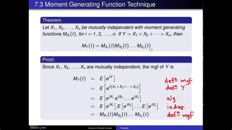 Moment Generating Function Technique Youtube