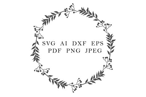 Wreath Of Leaves And Berries For Design Cut File SVG DXF Etsy