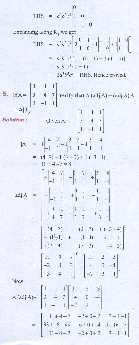 Matrices And Determinants Miscellaneous Problems Problem Questions