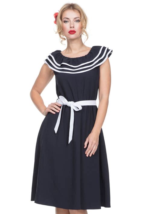 Robe Pinup Rétro 50s Rockabilly Voodoo Vixen Sailor Nautical Hope