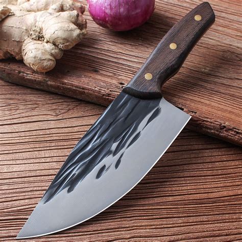 Dao Bếp Thái Lọcchặt Gà Không Rỉ Cao Cấp Dao Bầu Mặt Dao Dập Chìm Hoa