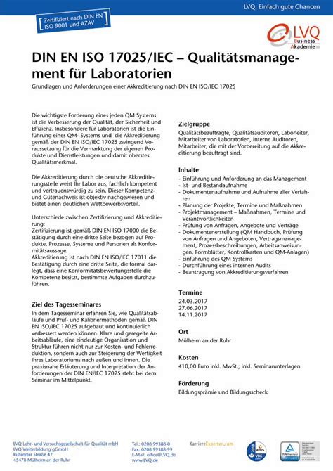 PDF DIN EN ISO 17025 IEC Qualitätsmanage ment für PDF fileDIN EN