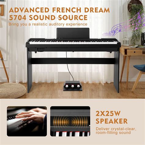 Snapklik MUSTAR 88 Key Weighted Keyboard Piano Portable Electric