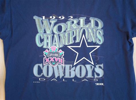 Vintage 1992 Dallas Cowboys World Champions Super Bowl T Shirt By