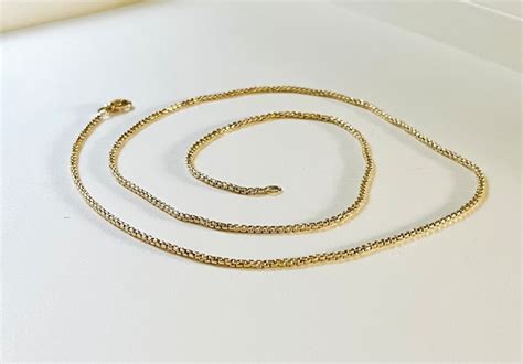 K Gold David Yurman Box Chain Necklace Gem