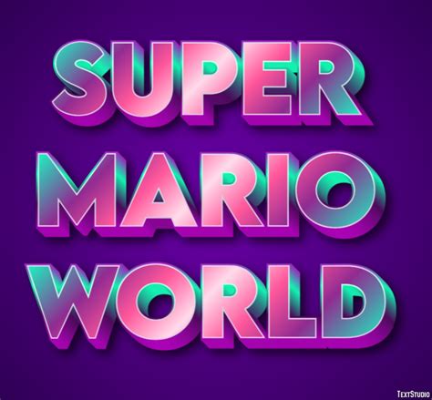 Super Mario World Effet de texte et design de logos Jeu vidéo TextStudio