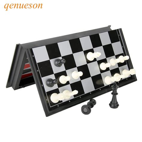 New Folding Magnetic Board Games Plastic Chess Checkers Backgammon