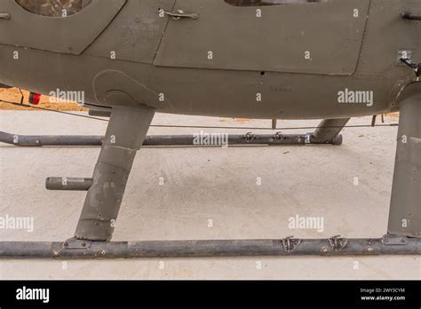 Left View Of Landing Skids On Army Helicopter Used In Korean War On