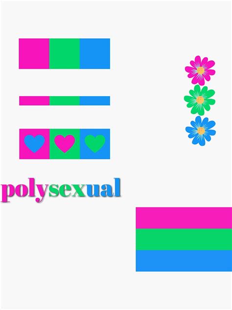 Polysexual Pride Sticker Pack Sticker By Beccamax Redbubble